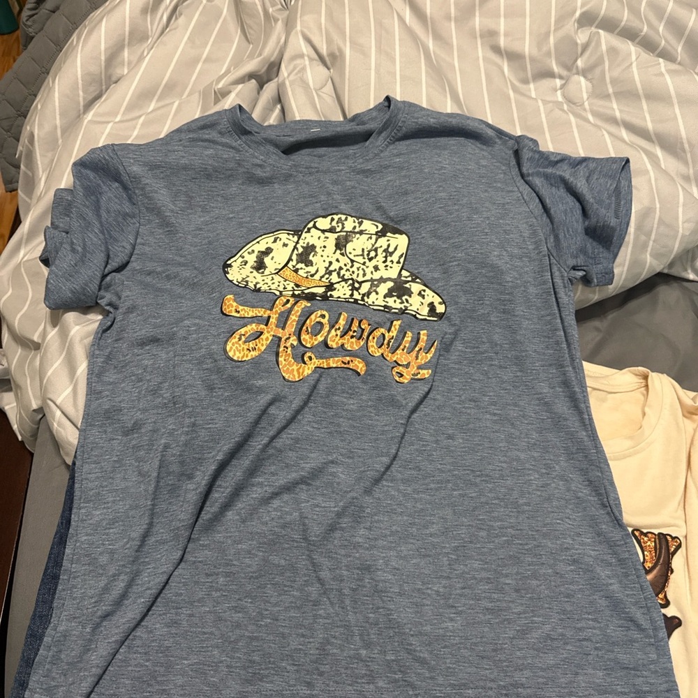 Blue 'Howdy' Short Sleeve Tee